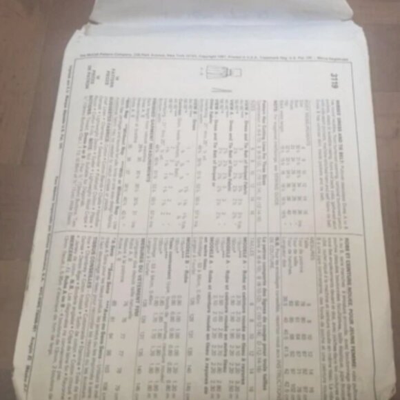 McCall's #3119 MISSES' DRESS AND TIE BELT Sewing Pattern Uncut Size 6-8-10 - Picture 2 of 2